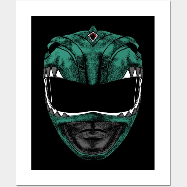 power ranger green head Wall Art by sunflow